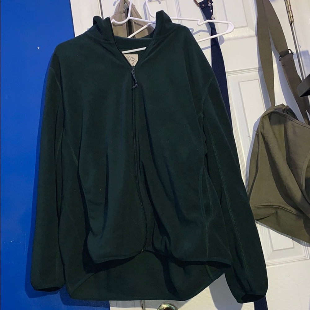 Green polyester zip up jacket